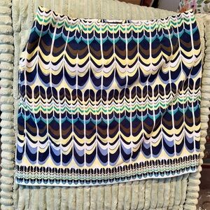 Talbots Blue and Cream Patterned Pencil Skirt